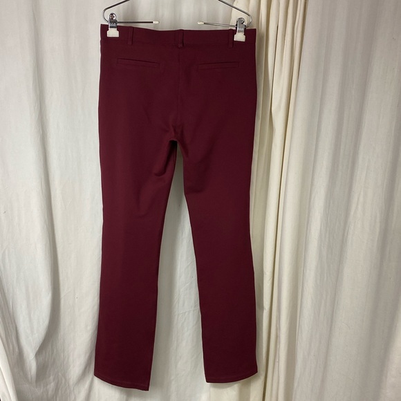 Betabrand L Burgundy Wine Classic Straight Pants Yoga Dress Ponte - Picture 4 of 7